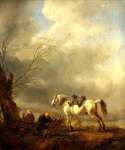 Philips Wouwermans - A White Horse, and an Old Man binding Faggots